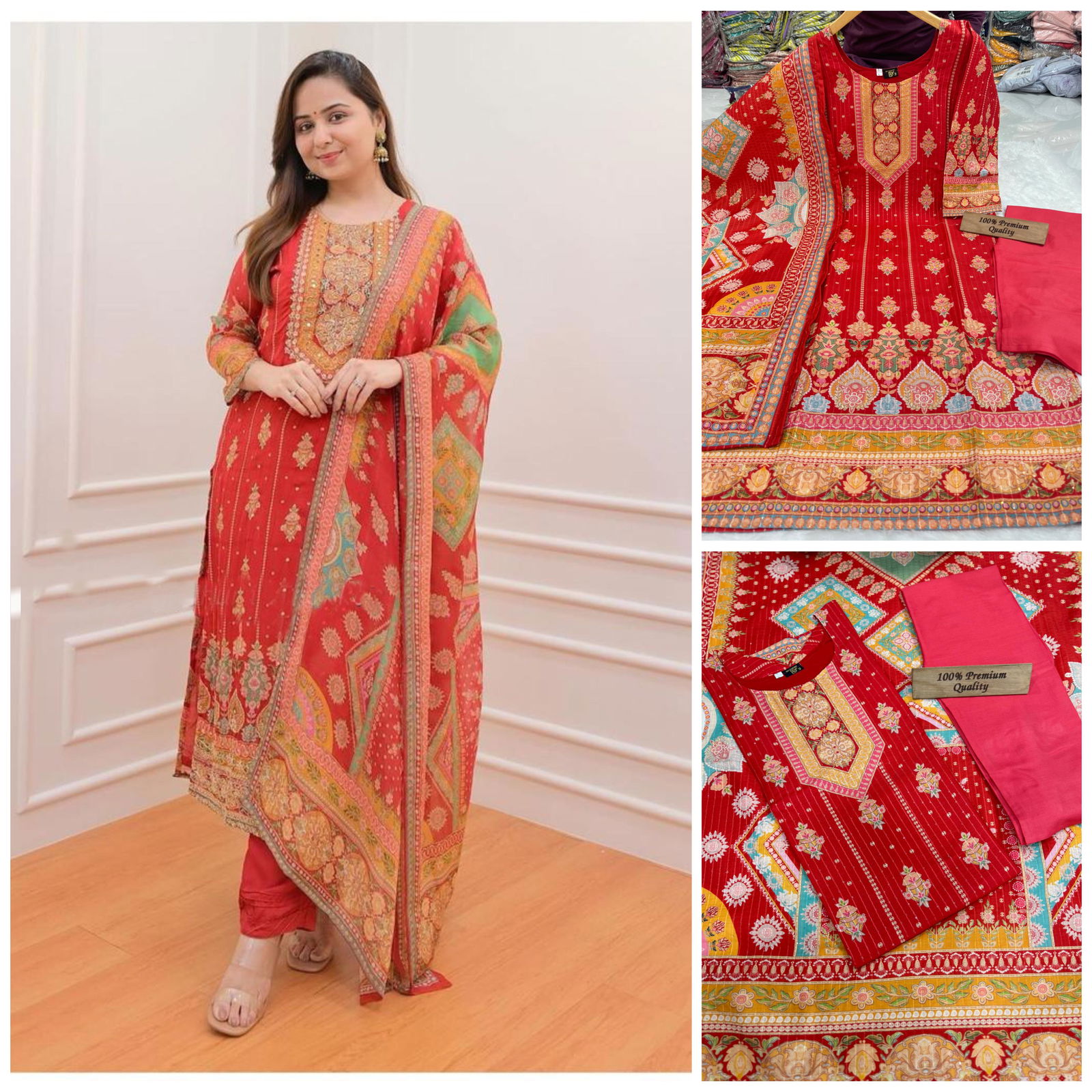 Uber By Tdg Printed Kurti With Bottom Dupatta Orders in India